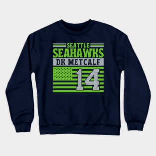 Seattle Seahawks Metcalf 14 American Flag Football Crewneck Sweatshirt